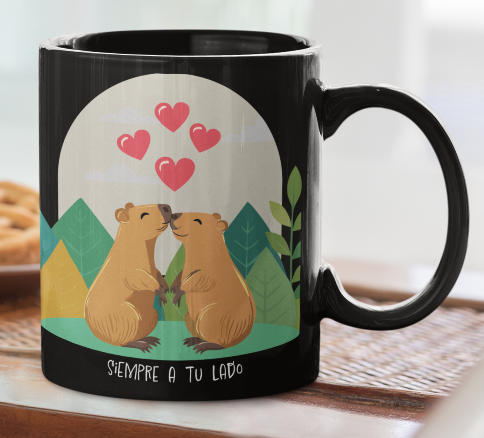 Taza Capibaras Siempre a tu Lado - Taza San Valentín para Parejas