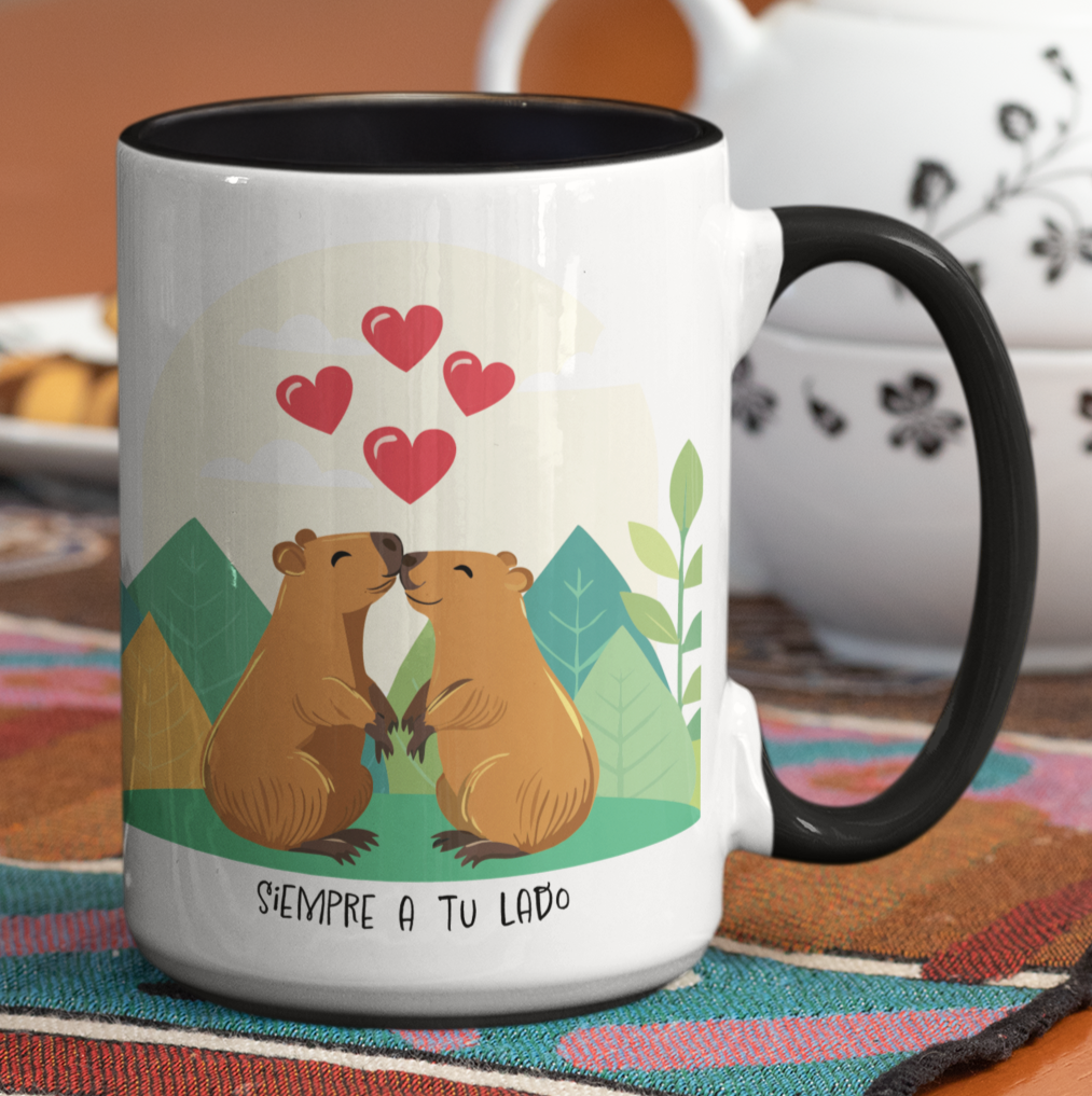 Taza Capibaras Siempre a tu Lado - Taza San Valentín para Parejas