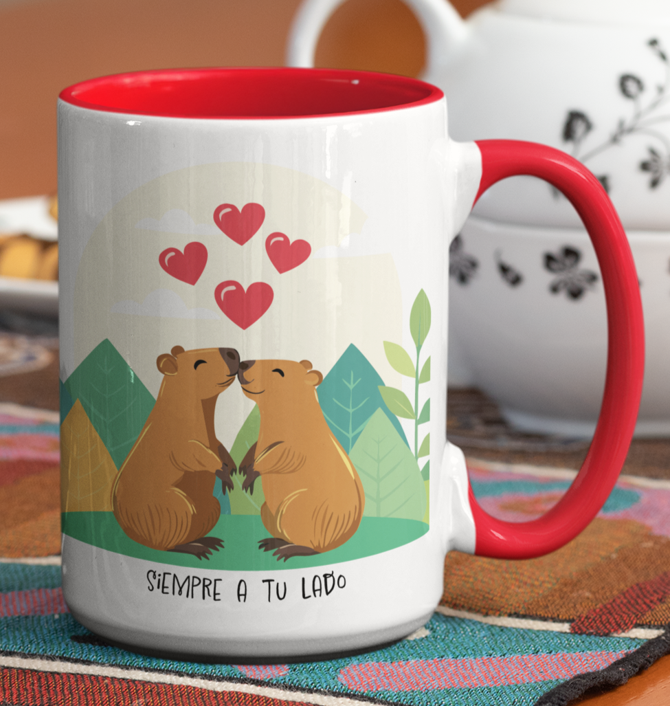 Taza Capibaras Siempre a tu Lado - Taza San Valentín para Parejas