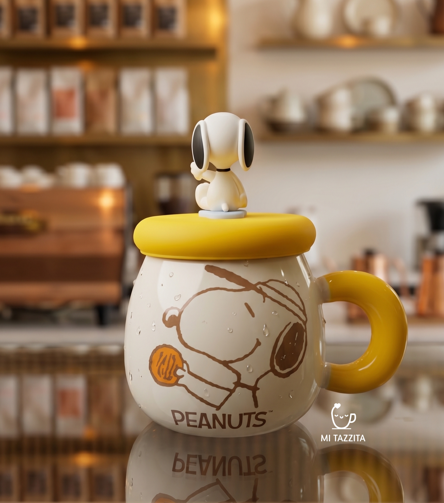 Taza Snoopy con Tapa del Personaje y Sorbete | Tazas de Snoopy