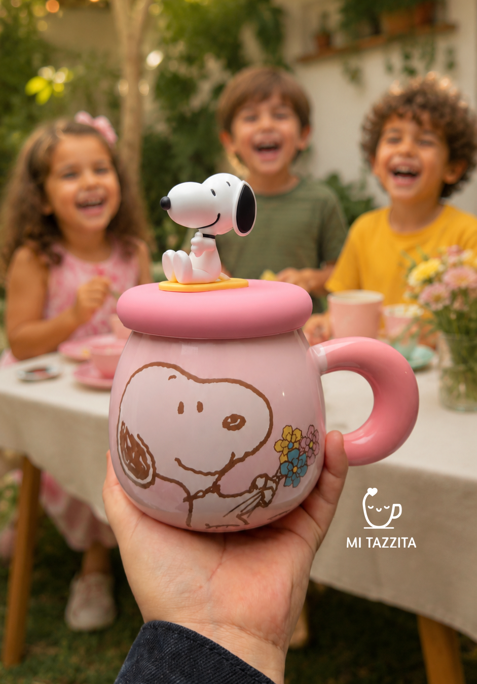 Taza Snoopy con Tapa del Personaje y Sorbete | Tazas de Snoopy