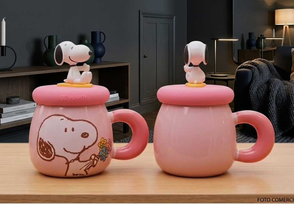 Taza Snoopy con Tapa del Personaje y Sorbete | Tazas de Snoopy