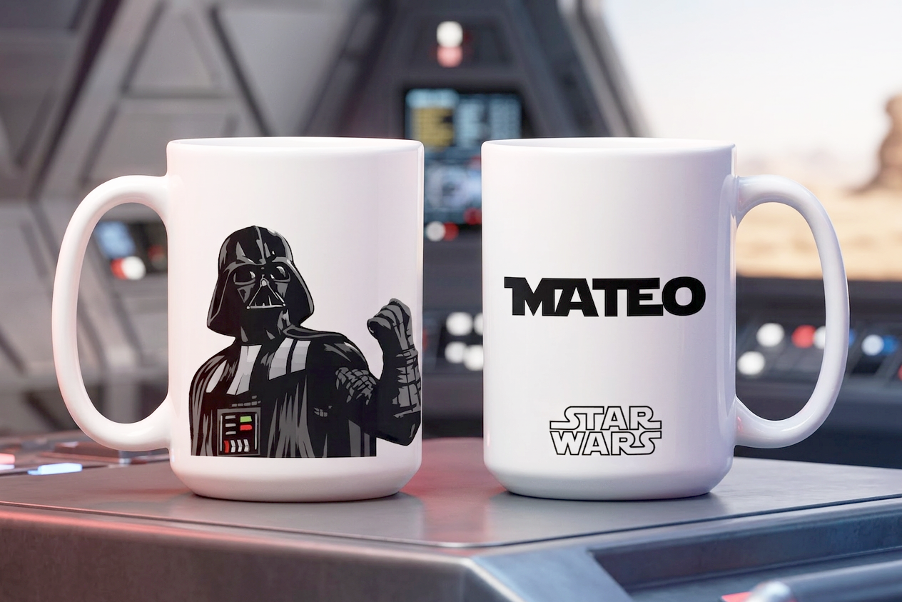 Taza Star Wars con tu Nombre Personalizado | Taza Star Wars | Taza  Blanca de 15 oz
