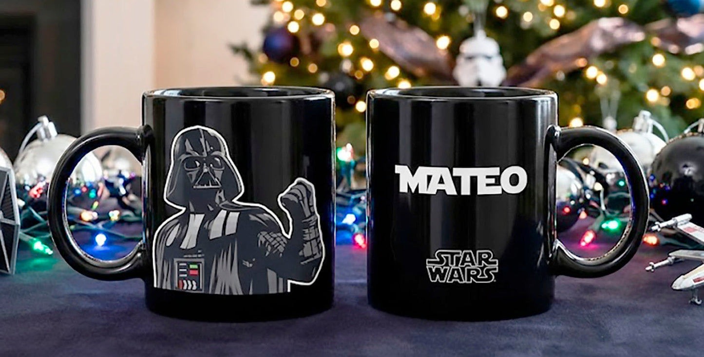 Taza Star Wars con tu Nombre Personalizado | Taza Star Wars | Taza  Negra de 11 oz