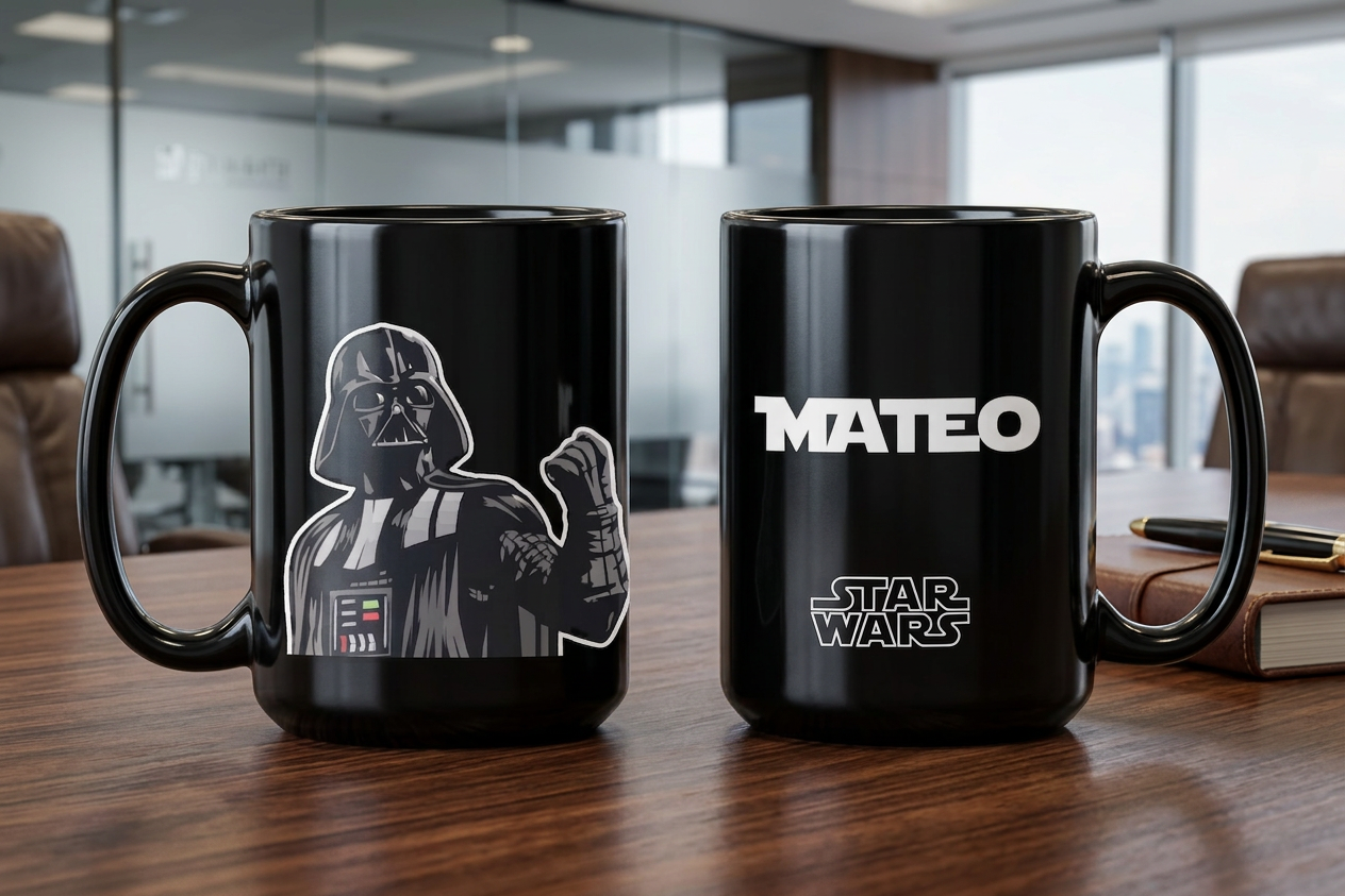 Taza Star Wars con tu Nombre Personalizado | Taza Star Wars | Taza   Negra de 15 oz