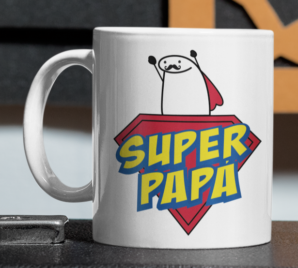 Taza Super Papá - Taza Blanca 11 oz -Tazas Día del Padre - Tazas para Papá