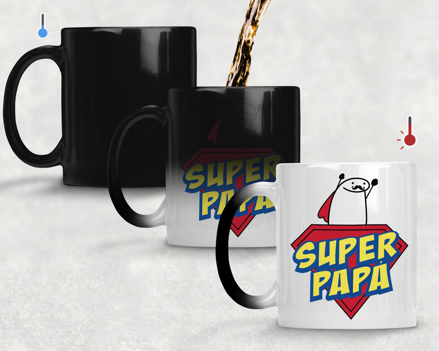 Taza Super Papá - Taza Mágica 11 oz -Tazas Día del Padre - Tazas para Papá