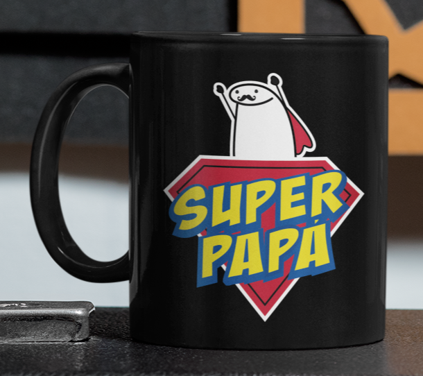 Taza Super Papá - Taza Negra 11 oz -Tazas Día del Padre - Tazas para Papá