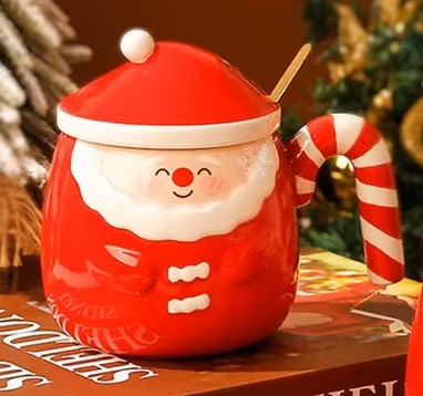 Taza Tierno Papá Noel con Tapa - Tazas Navideñas