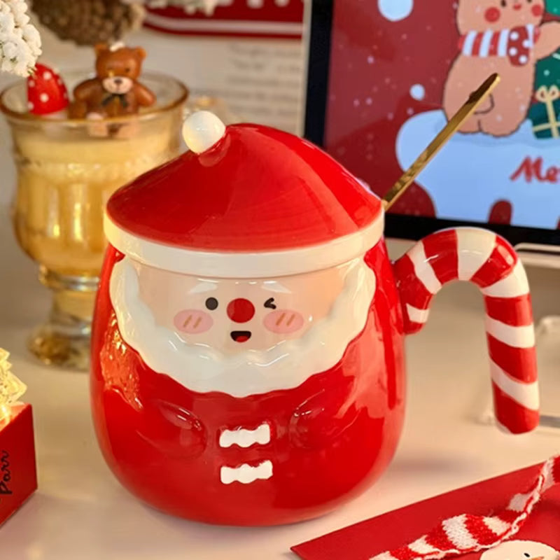 Taza Tierno Papá Noel con Tapa - Tazas Navideñas