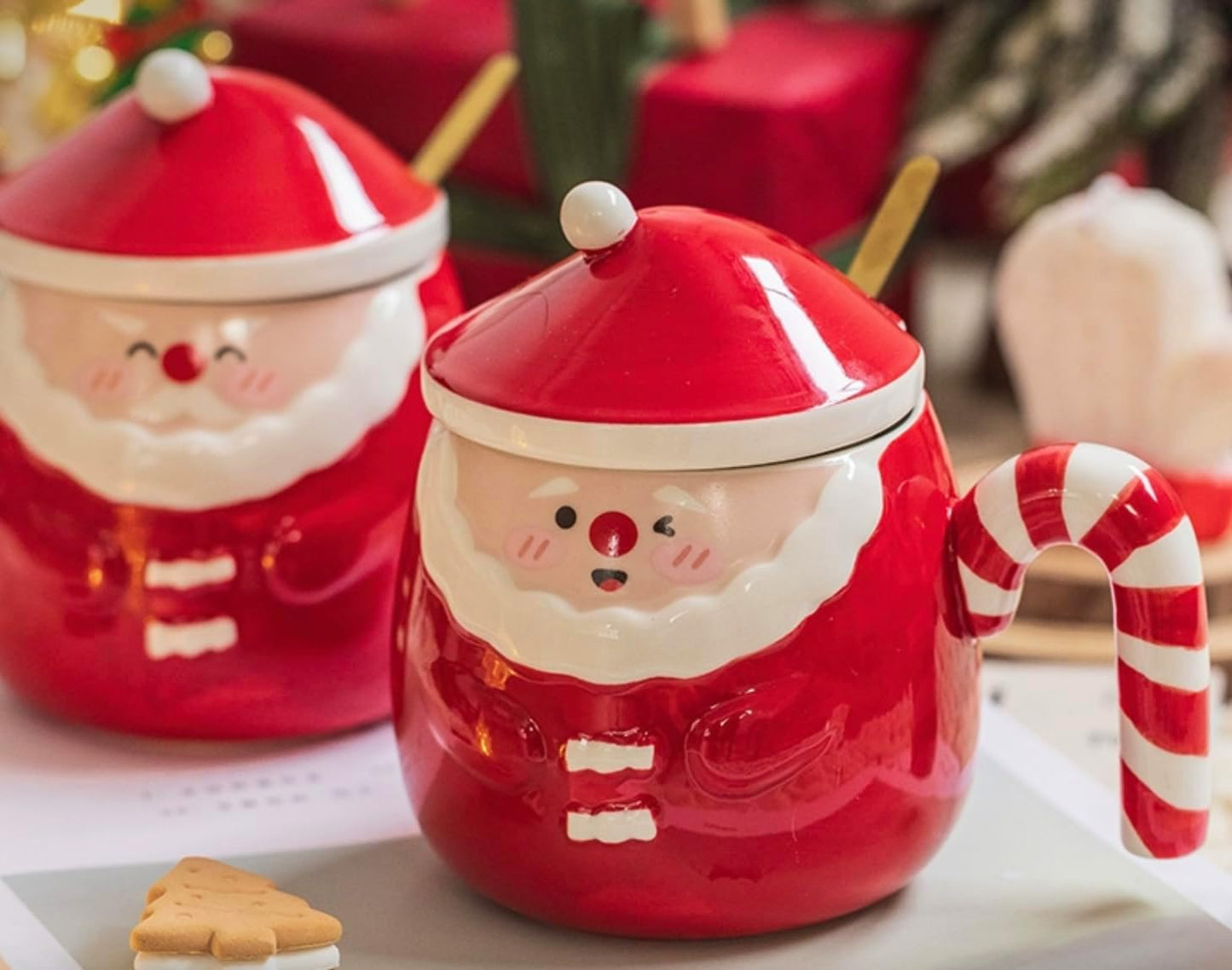 Taza Tierno Papá Noel con Tapa - Tazas Navideñas