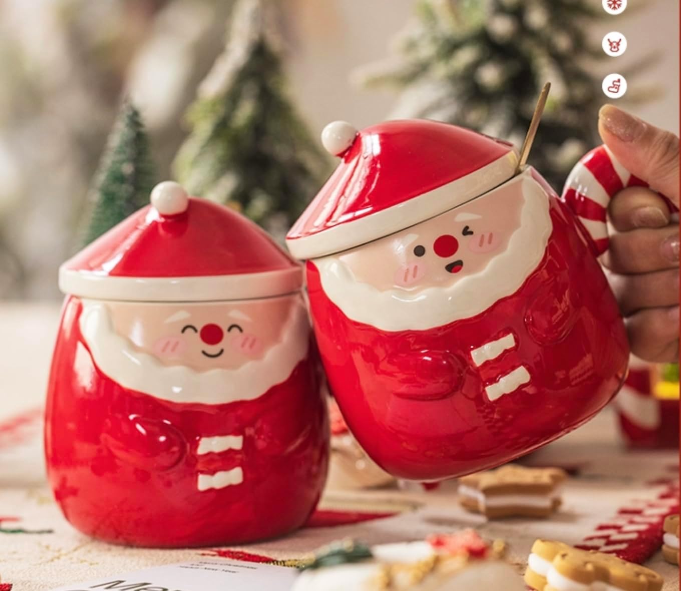 Taza Tierno Papá Noel con Tapa - Tazas Navideñas