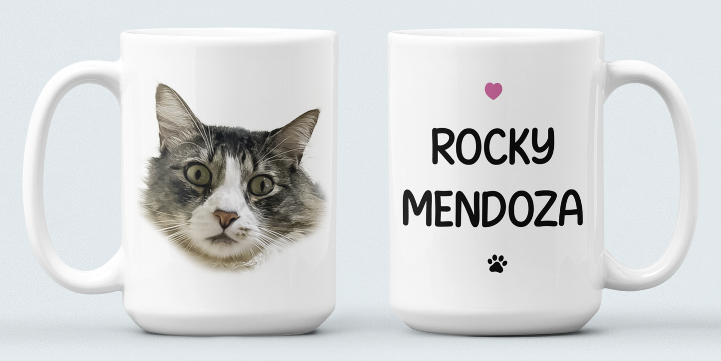 Taza Tu Gato en tu Taza Personalizada - Taza Blanca de 15 oz - Taza de Gatos