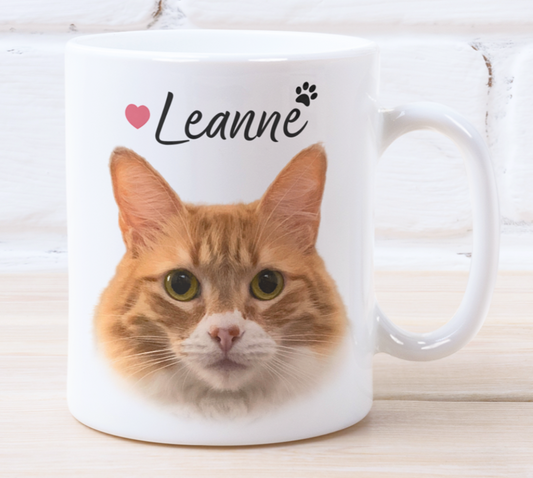 Taza Tu Gato en tu Taza Personalizada con Nombre - Taza Blanca de 11 oz - Taza de Gatos