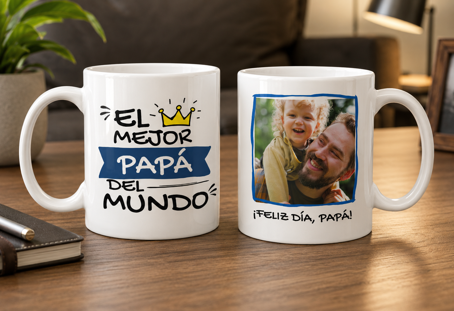 Taza Tu Papá y Tú en tu taza Personalizada - Taza Blancas de 11 oz -Tazas Día del Padre - Tazas para Papá