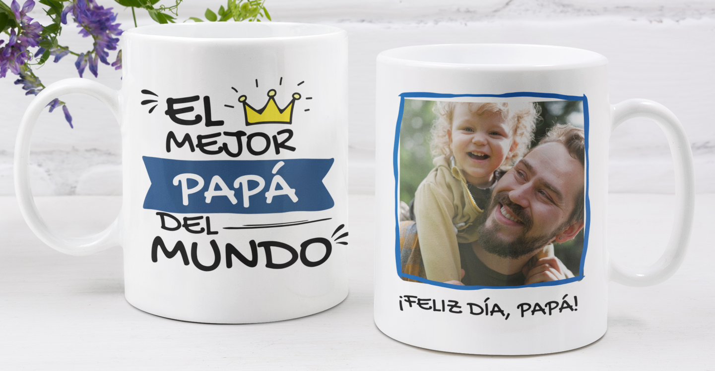 Taza Tu Papá y Tú en tu taza Personalizada - Taza Blanca 11 oz -Tazas Día del Padre - Tazas para Papá