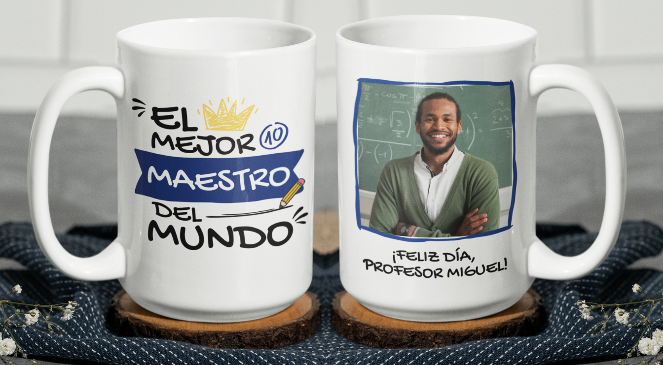 Taza Tu Profesor Favorito en tu taza Personalizada_-Taza Blanca 15 oz-Tazas Día del Maestro -Taza Profesor
