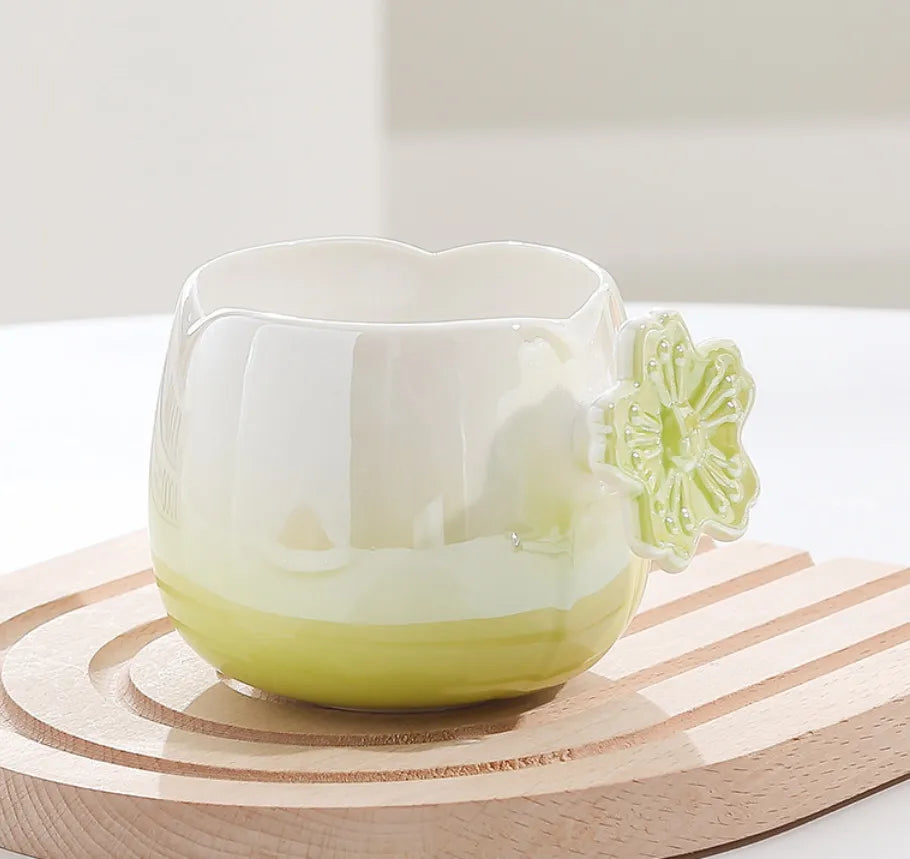 Taza Tulipán Degradado con Asa de Flor | Tazas para Ellas 