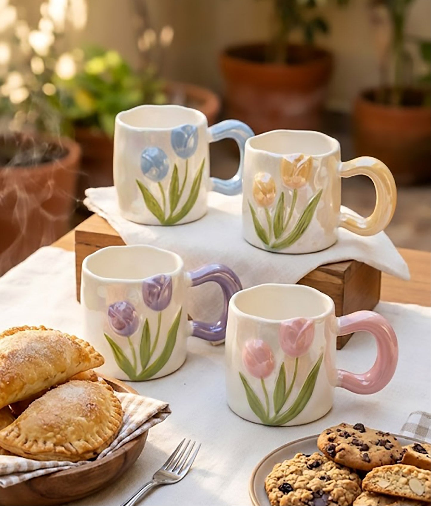 Taza Tulipanes Perlado Brillante - Tazas para Ellas
