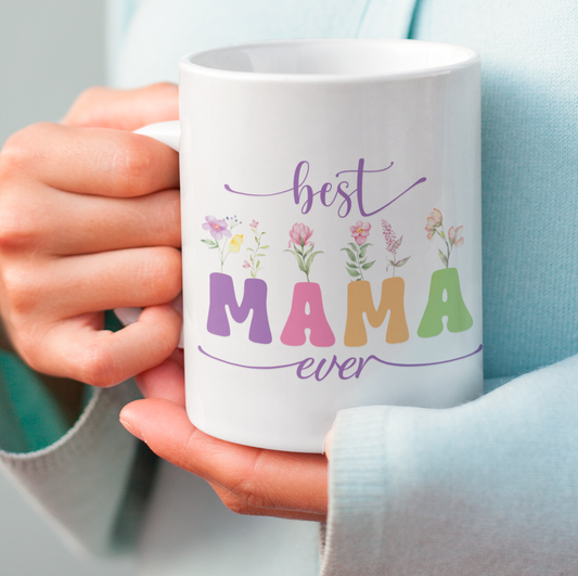 Taza Best Mama Ever Blanca 11 oz Taza para Mamá - Taza día de la Madre