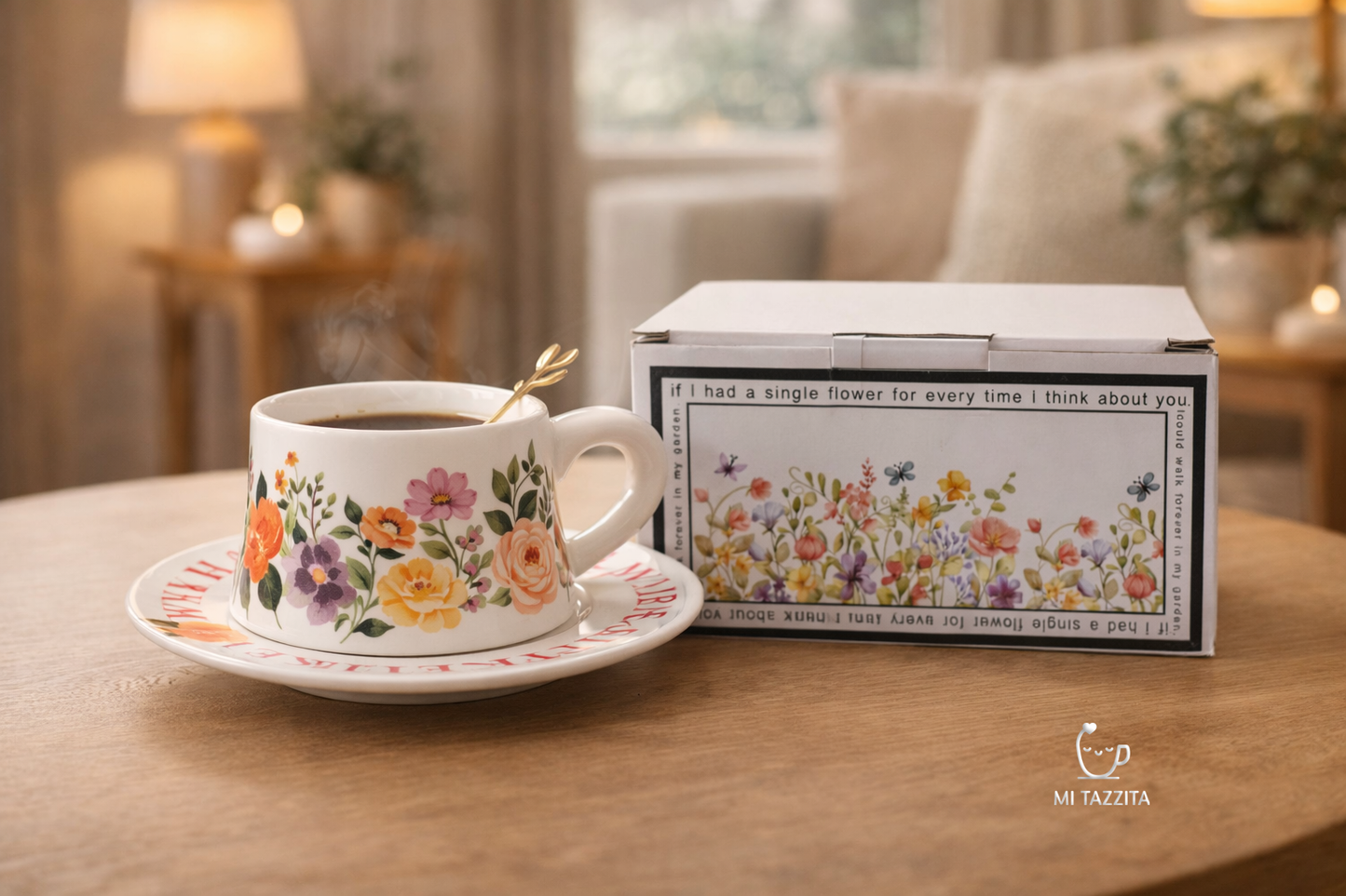 Taza con Diseño Floral Cálido - Tazas para Ellas