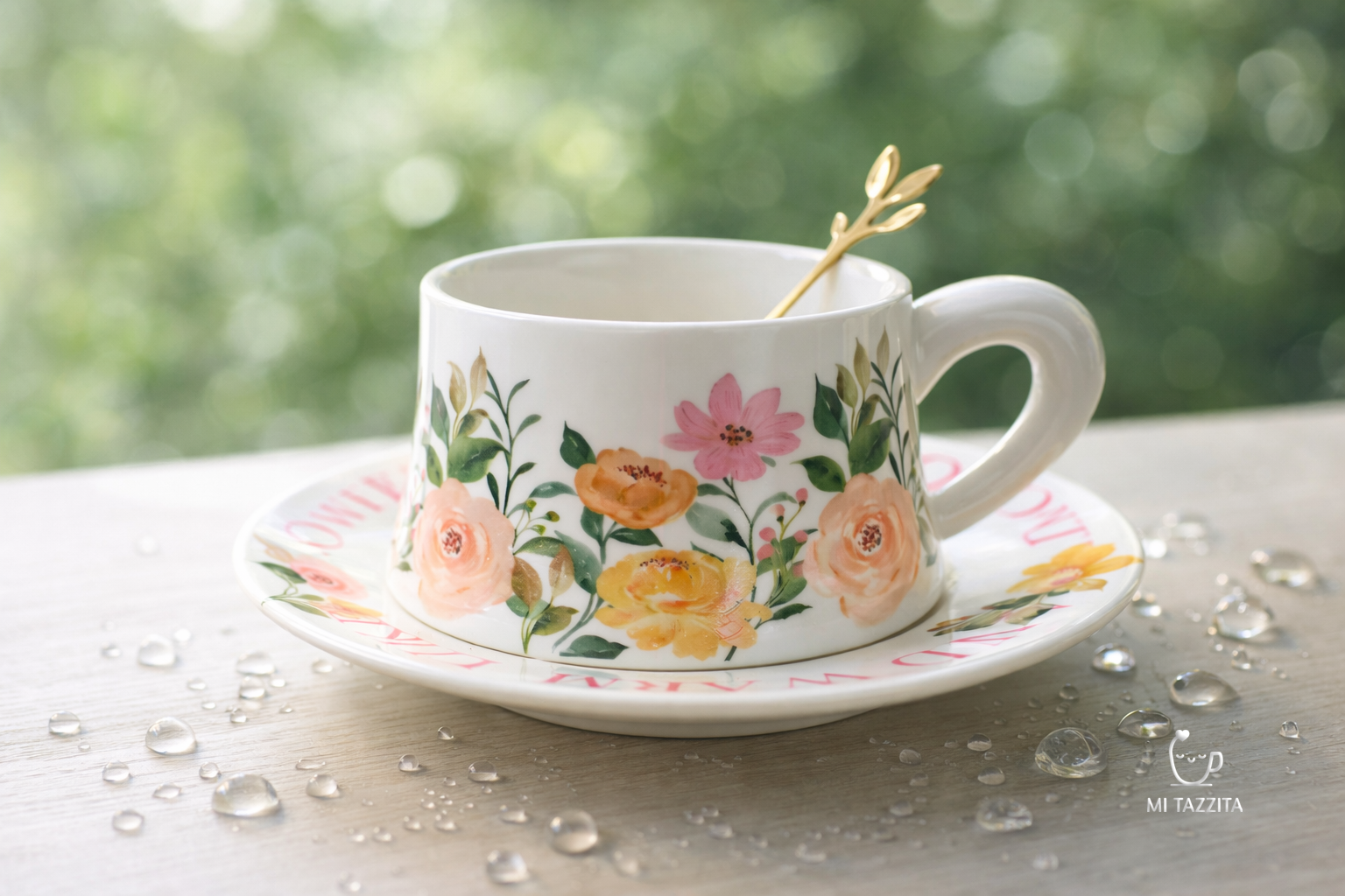 Taza con Diseño Floral Cálido  - Tazas para Ellas