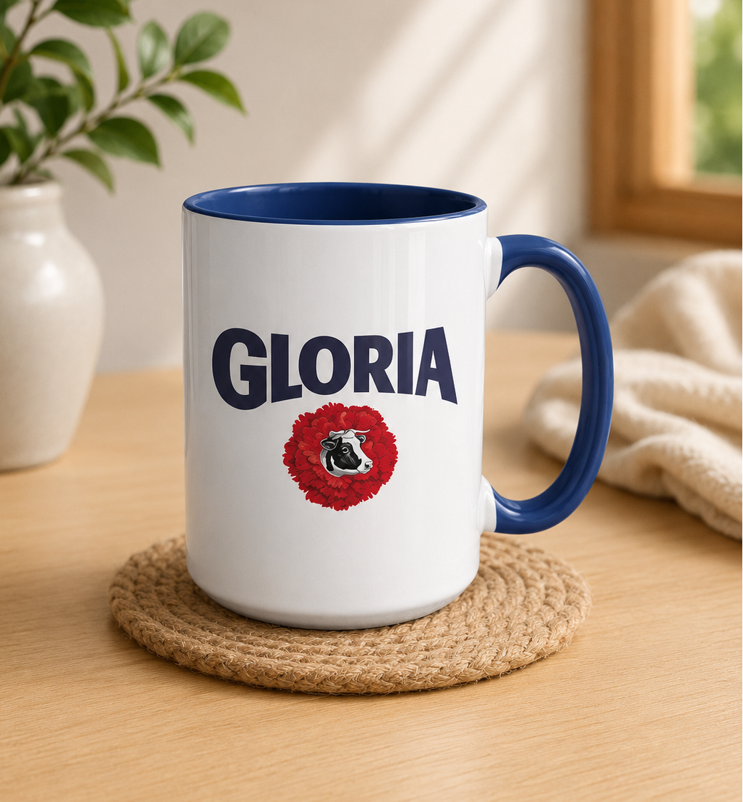 Taza con tu Logo | Tazas Personalizadas Corporativas | Taza Blanca y Azul de 15 oz