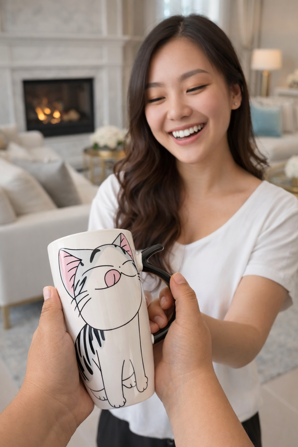 Taza de Gatito Chi Coqueto con Tapa - Taza Gatos