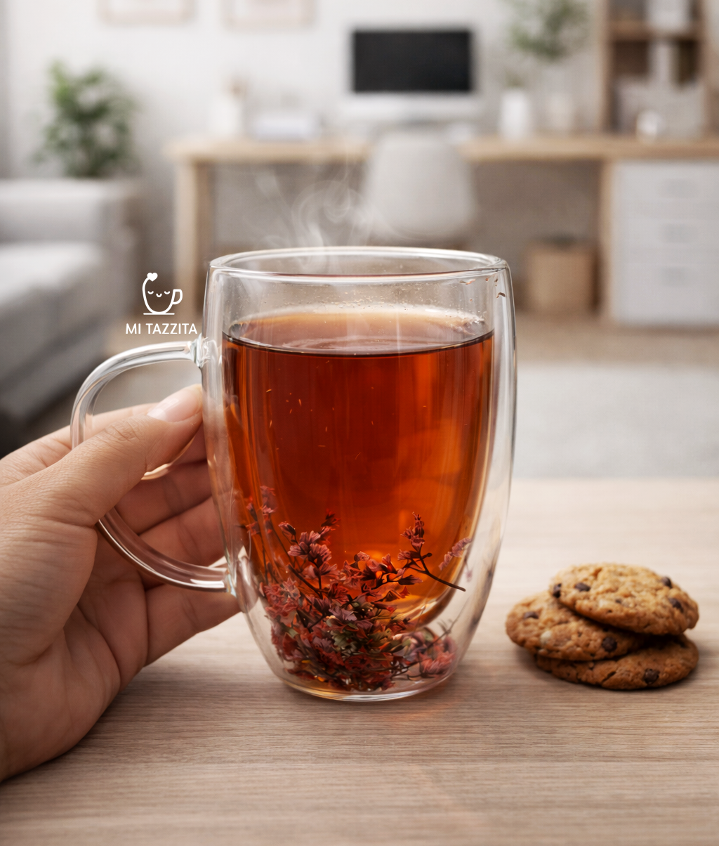 Taza de Vidrio Jardín Encantado – Colores Sorpresa 🌸| Tazas de Flores