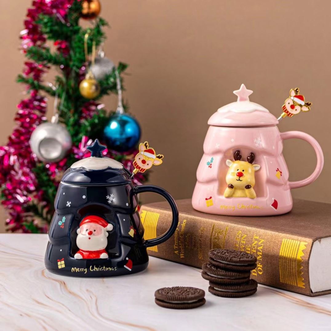 Taza Árbol de Navidad con Ventana de Personaje  - Tazas Navideñas