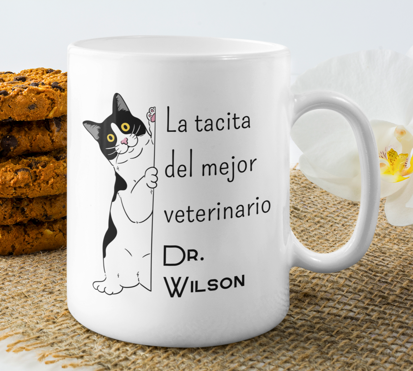 Taza La Tacita del Mejor Veterinario con tu Nombre - Taza Personalizada para Veterinario