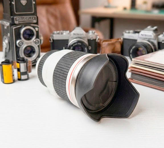 Termo/Taza Lente de Cámara Blanco | Tazas para Fotógrafos