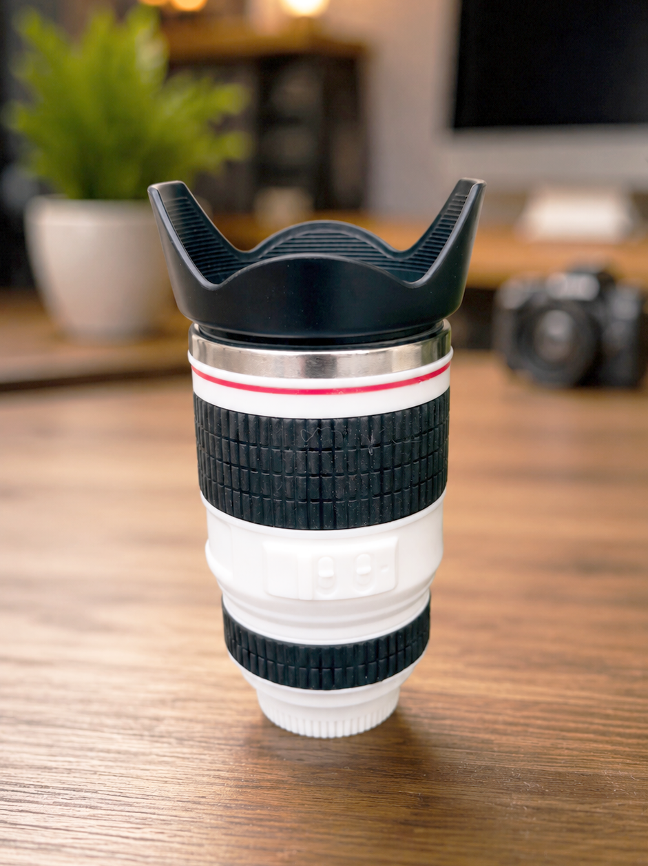 Termo/Taza Lente de Cámara Blanco | Tazas para Fotógrafos
