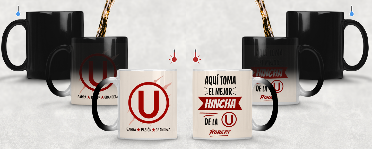 Tu Nombre como el Mejor Hincha de la U Personalizado | Tazas Universitario de Deportes | Taza Mágica de 11 oz