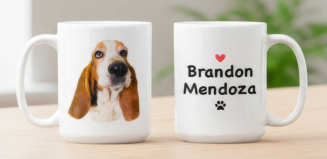 Tu Perro en tu taza con Nombre y Apellido