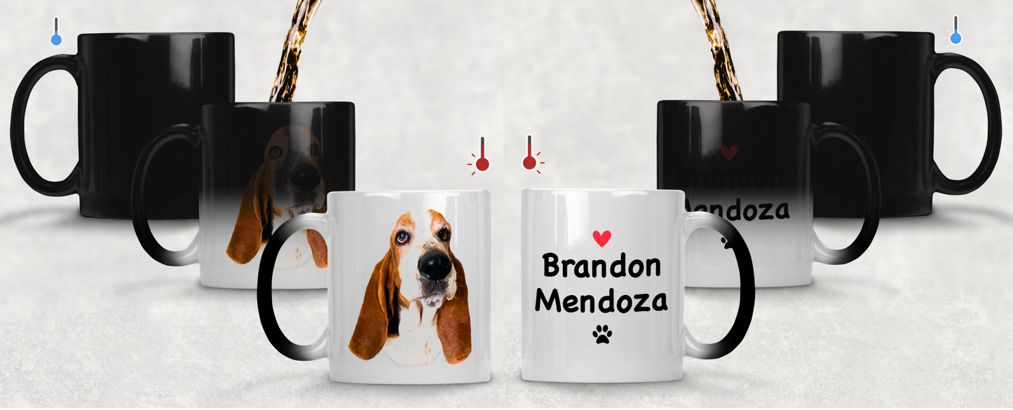 Tu Perro en tu taza con Nombre y Apellido - Taza Mágica de 11 oz - Tazas de Perros