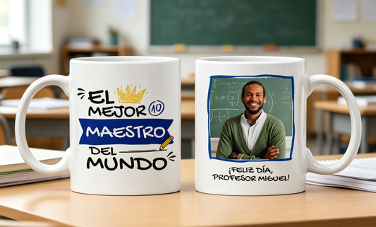 Tu Profesor Favorito en tu Taza Personalizada ☕/ Taza Blanca de 11 oz.