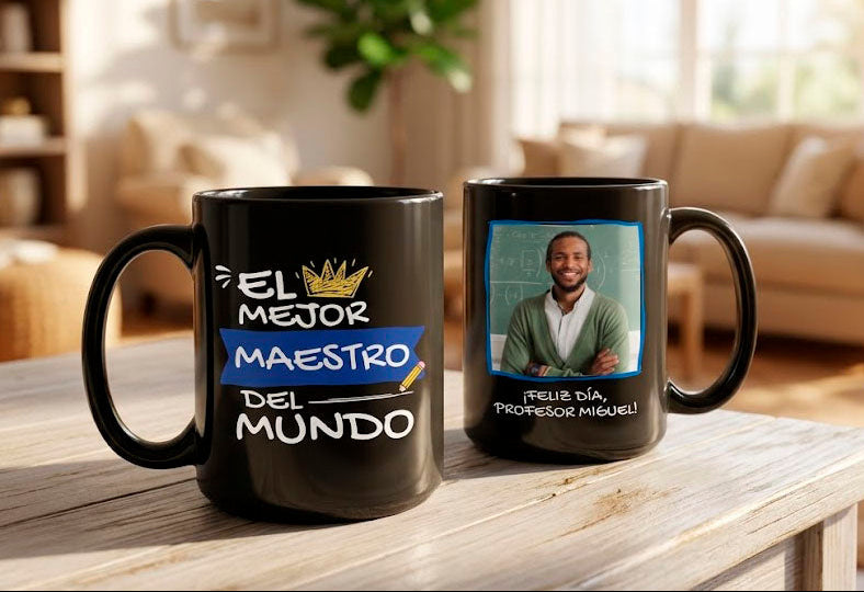 Tu Profesor Favorito en tu Taza Personalizada ☕ / Taza negras de 15 oz.