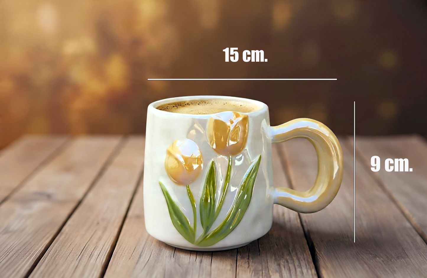Taza Tulipanes Perlado Brillante