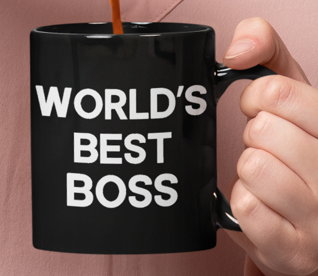 Taza World's Best Boss- Taza Negra 11 oz - Taza de The Office- Tazas de series