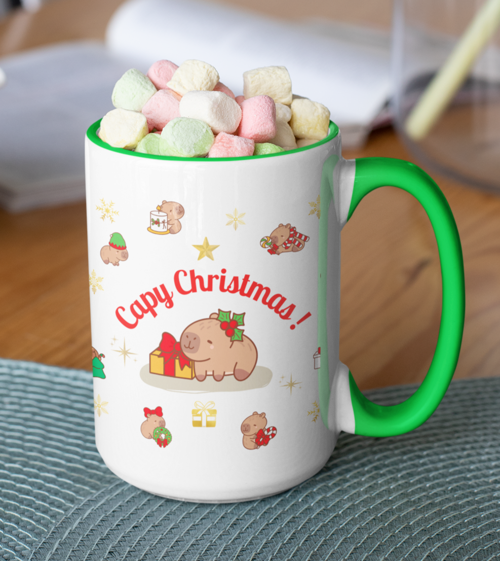 Taza Capibara Navidad Capy Christmas  Taza Navidad Taza Navideña