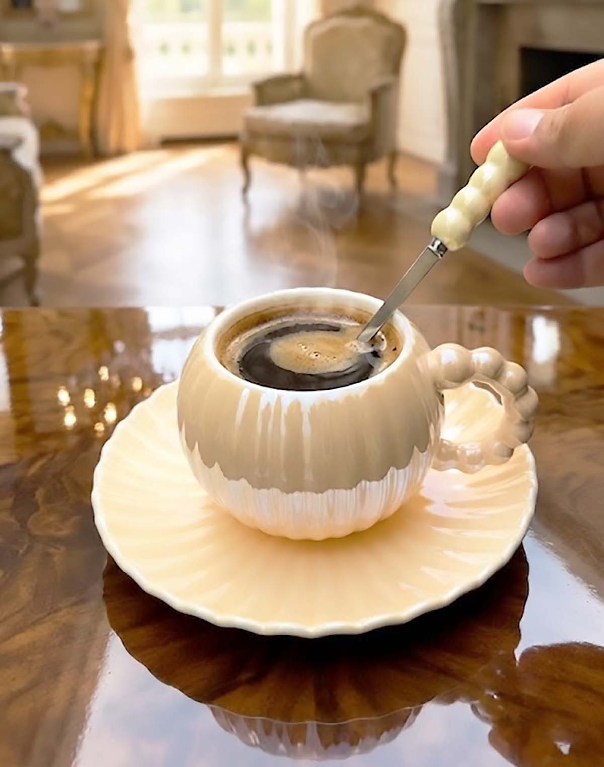 Taza Elegante Nácar Tornasolada | Tazas para Ellas 